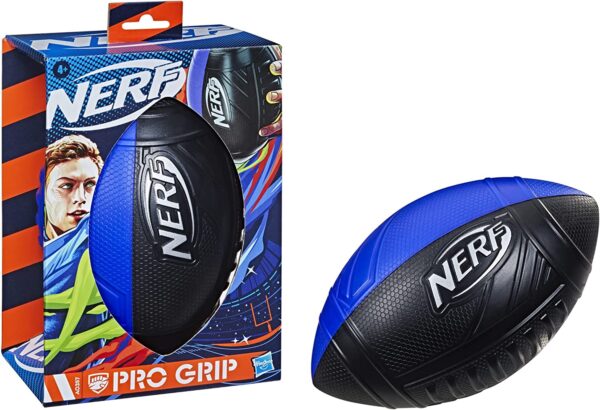 NERF Pro Grip Football, Blue, Classic Foam Ball, Easy to Catch & Throw, Balls for Kids, Kids Sports Toys